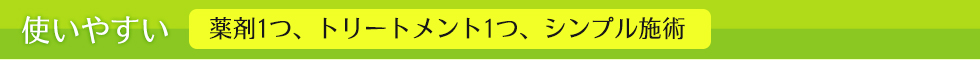 薬剤1つ、トリートメント1つ、シンプル施術